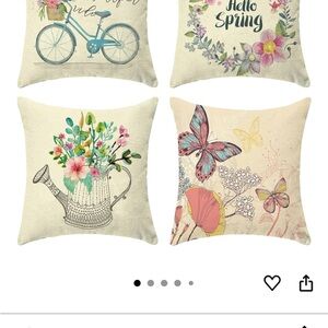 4 Burlap Farmhouse Pillow Cases 18x18